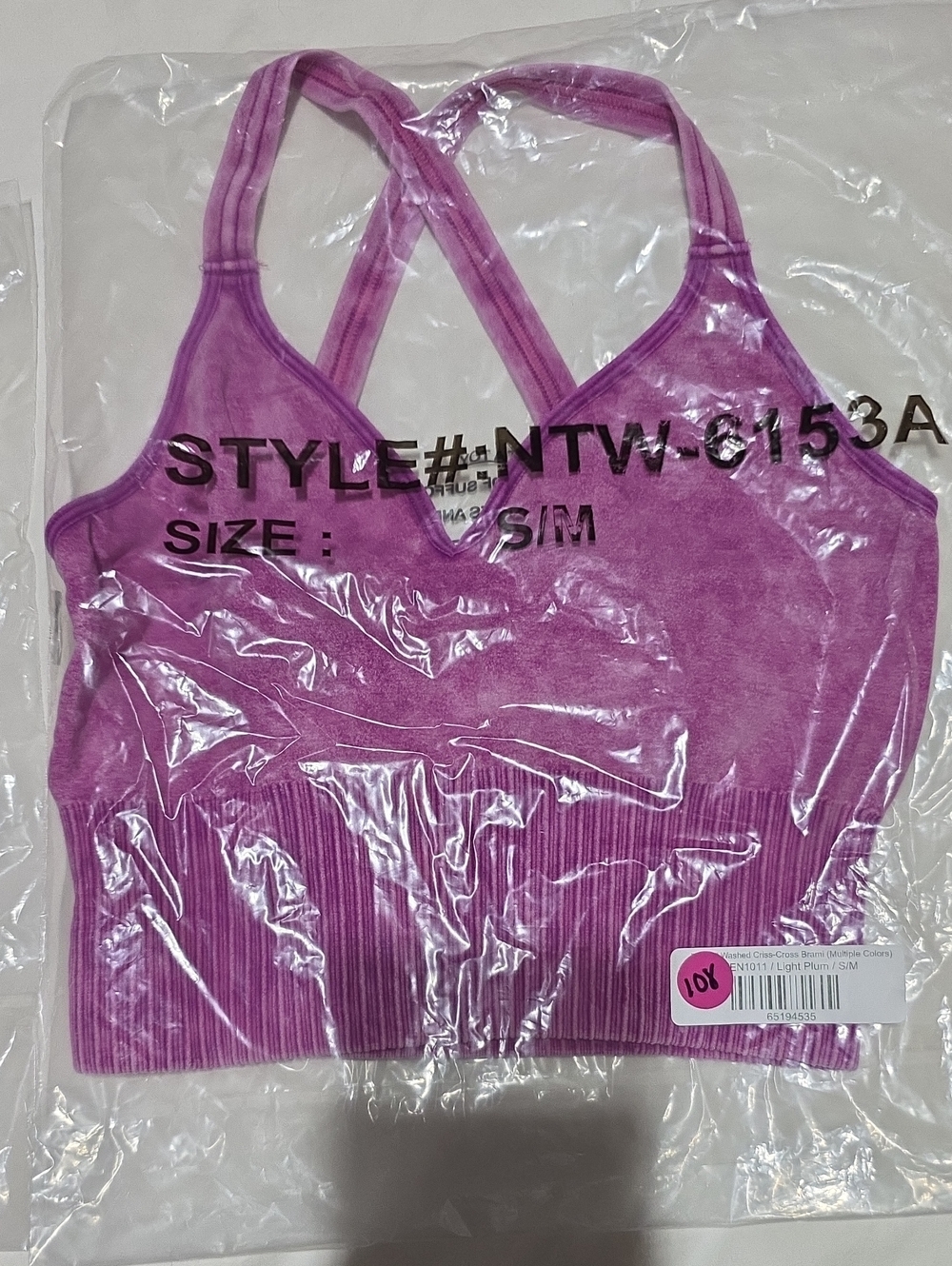 Zenana Outfitters Purple Crisscross Sports Bra
